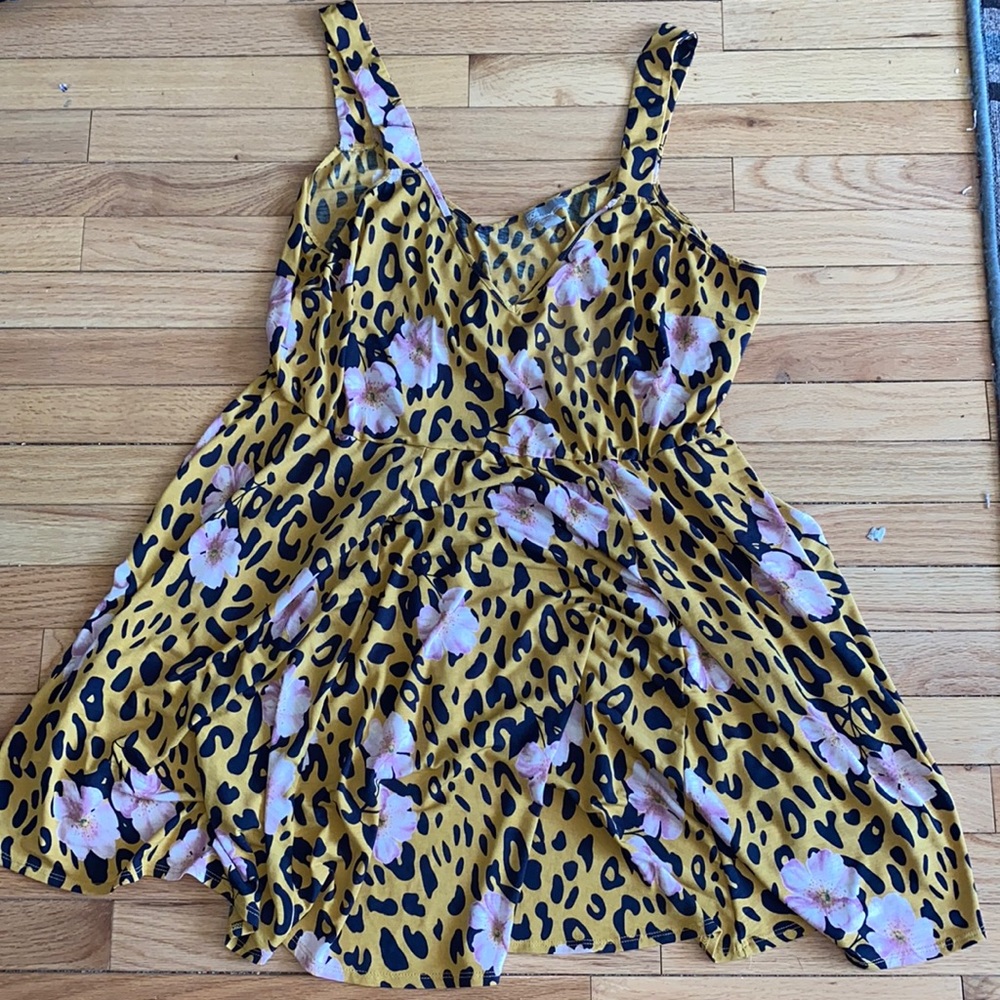 ASOS Curve Yellow and Black Ruffled Tiered Sundress